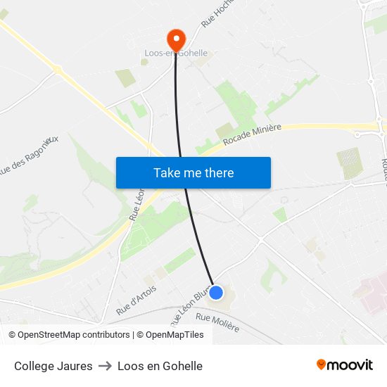 College Jaures to Loos en Gohelle map