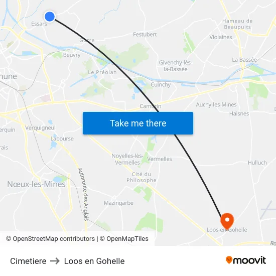 Cimetiere to Loos en Gohelle map