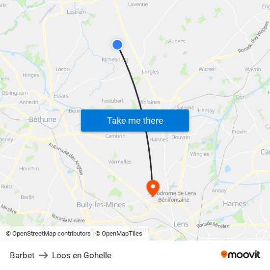 Barbet to Loos en Gohelle map