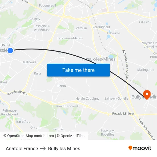 Anatole France to Bully les Mines map