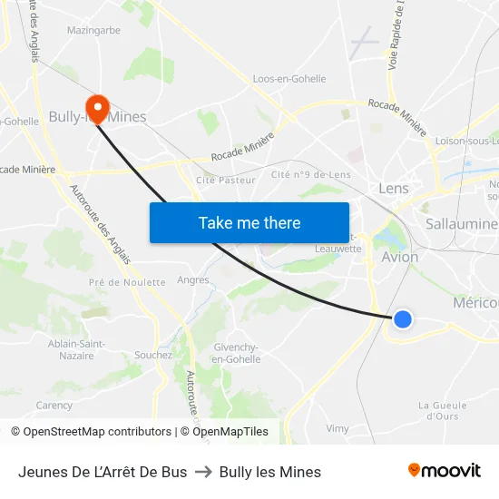Jeunes De L’Arrêt De Bus to Bully les Mines map