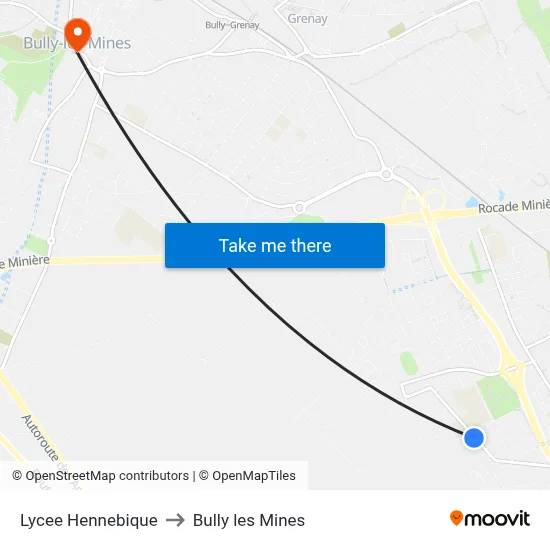 Lycee Hennebique to Bully les Mines map