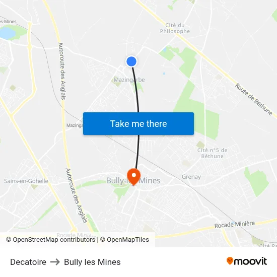 Decatoire to Bully les Mines map