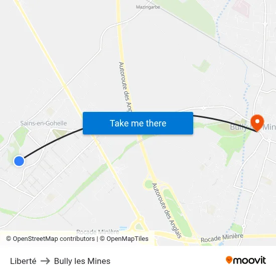 Liberté to Bully les Mines map