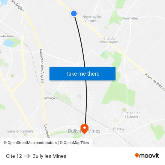 Cite 12 to Bully les Mines map