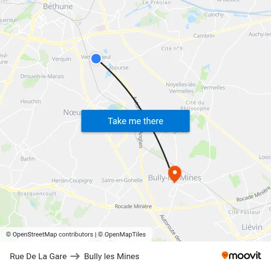 Rue De La Gare to Bully les Mines map