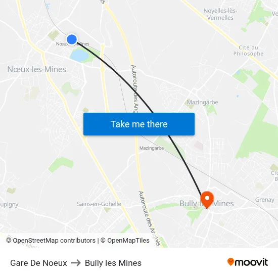 Gare De Noeux to Bully les Mines map