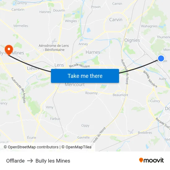 Offlarde to Bully les Mines map