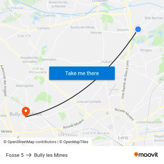 Fosse 5 to Bully les Mines map
