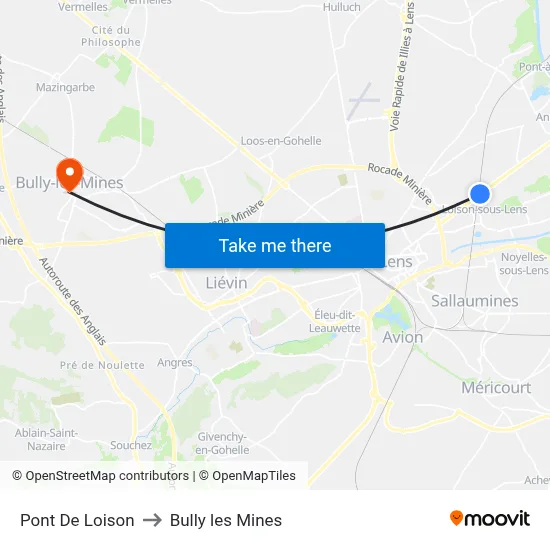 Pont De Loison to Bully les Mines map