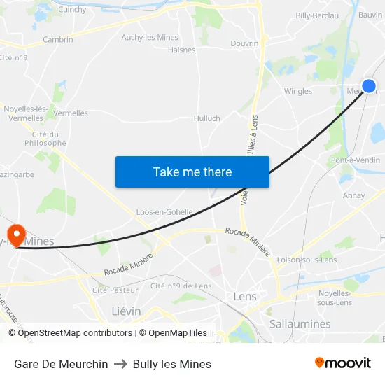 Gare De Meurchin to Bully les Mines map