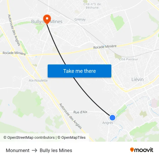 Monument to Bully les Mines map