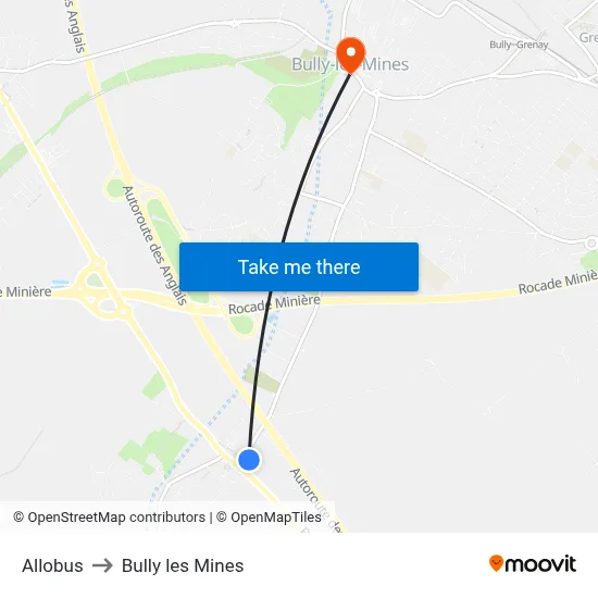 Allobus to Bully les Mines map