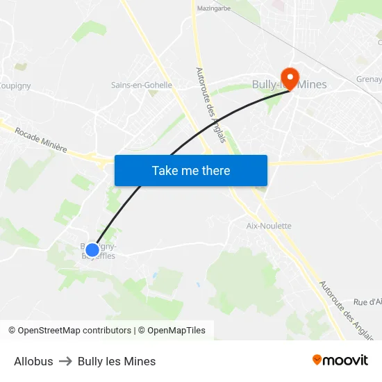 Allobus to Bully les Mines map