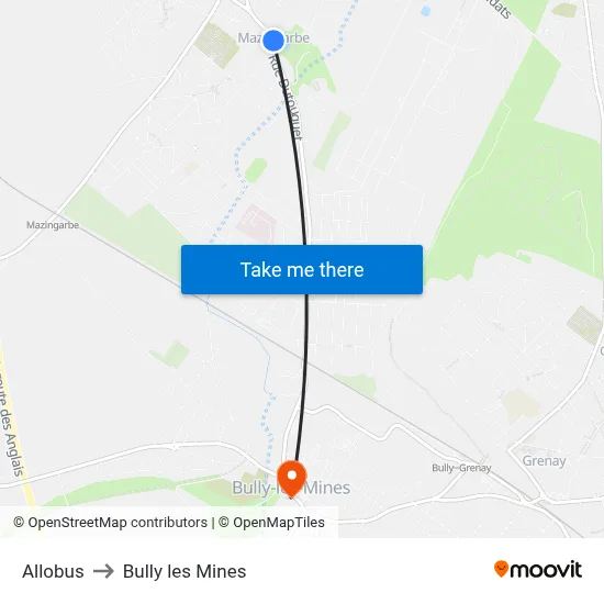 Allobus to Bully les Mines map