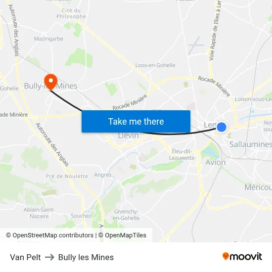 Van Pelt to Bully les Mines map