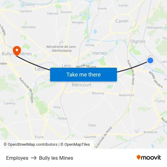 Employes to Bully les Mines map