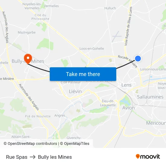 Rue Spas to Bully les Mines map