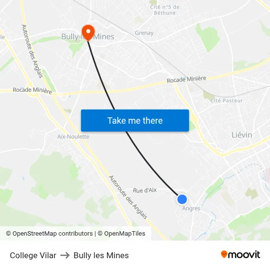College Vilar to Bully les Mines map
