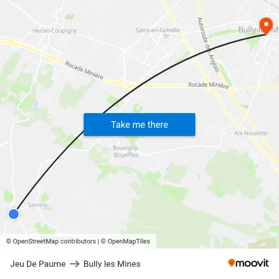 Jeu De Paume to Bully les Mines map
