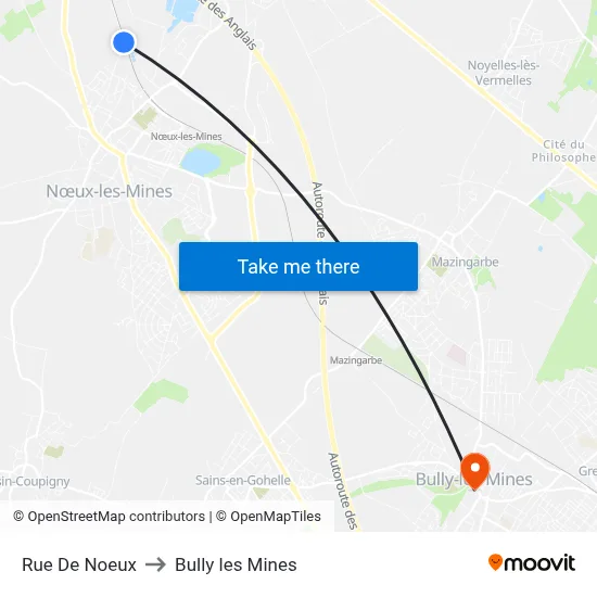 Rue De Noeux to Bully les Mines map