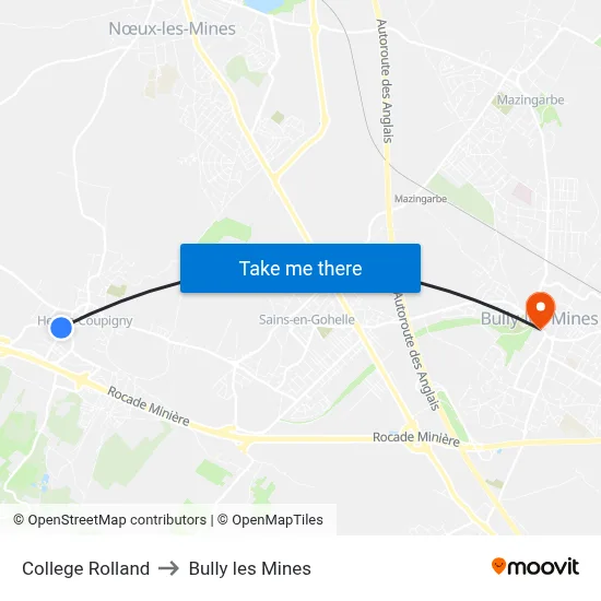 College Rolland to Bully les Mines map
