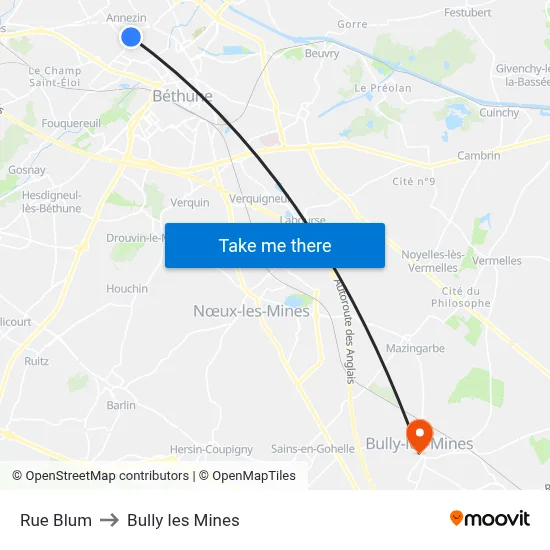 Rue Blum to Bully les Mines map