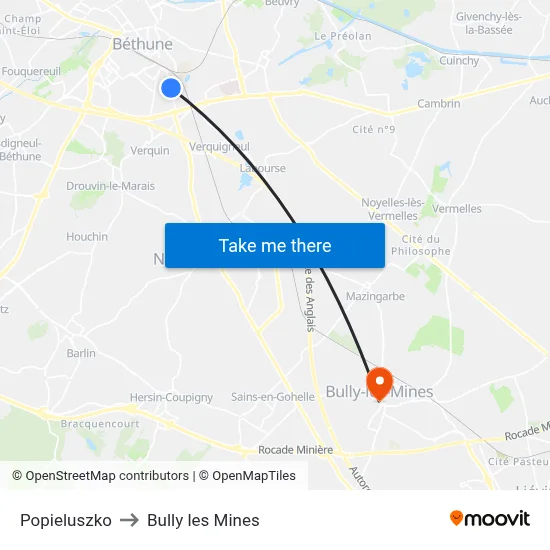 Popieluszko to Bully les Mines map