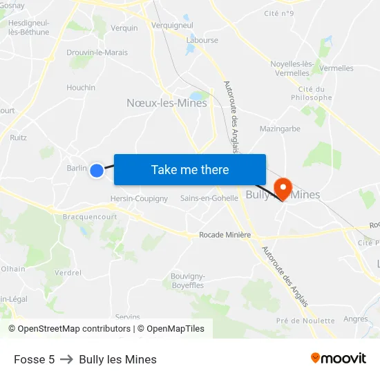 Fosse 5 to Bully les Mines map
