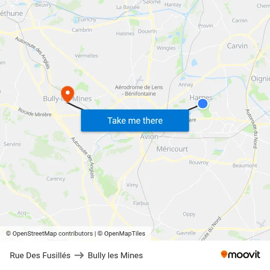 Rue Des Fusillés to Bully les Mines map