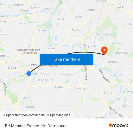 Bd Mendes France to Ostricourt map