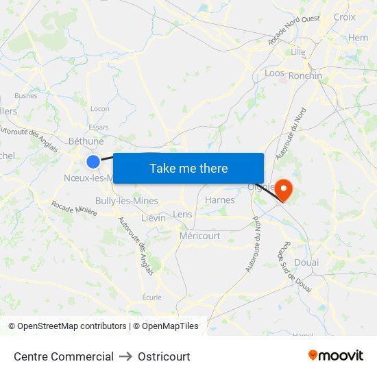 Centre Commercial to Ostricourt map