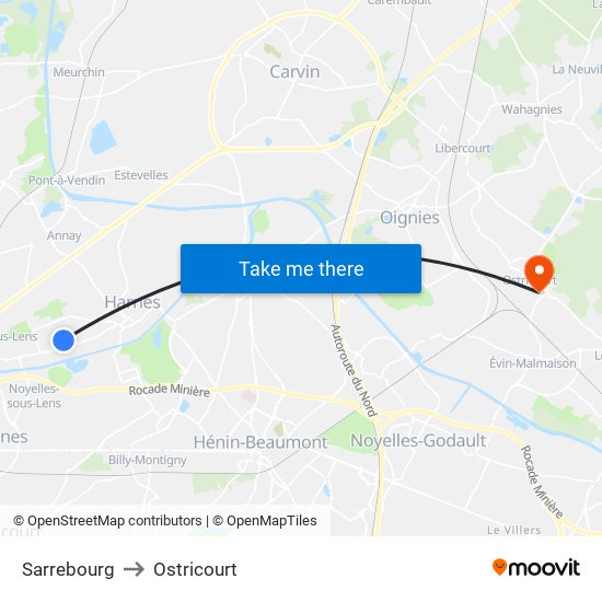 Sarrebourg to Ostricourt map