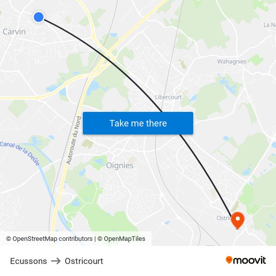 Ecussons to Ostricourt map