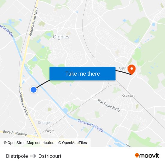 Distripole to Ostricourt map