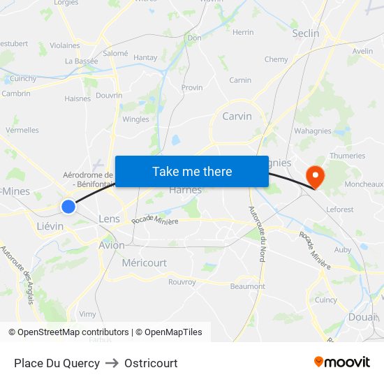 Place Du Quercy to Ostricourt map