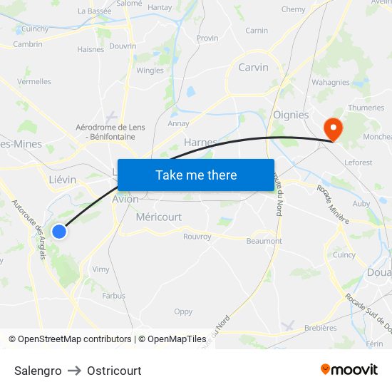 Salengro to Ostricourt map