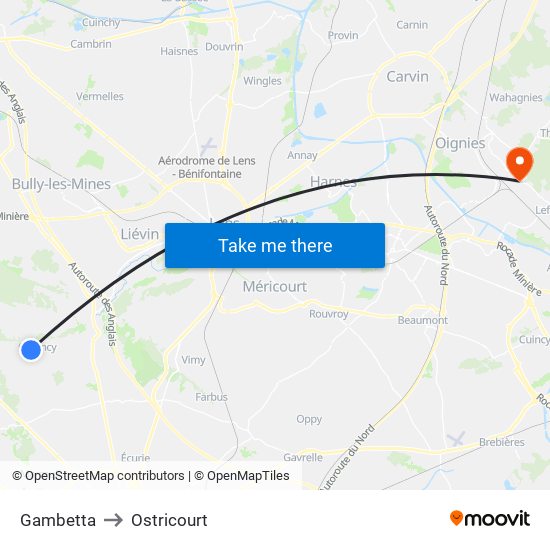 Gambetta to Ostricourt map