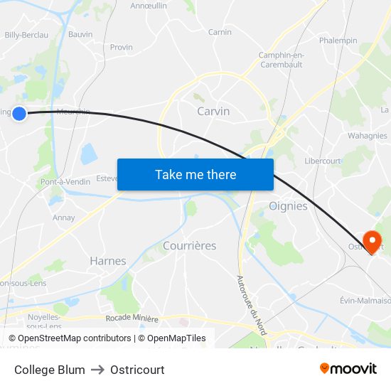 College Blum to Ostricourt map
