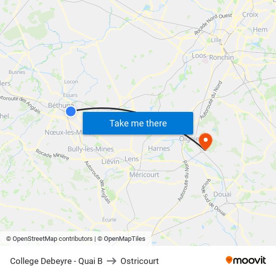 College Debeyre - Quai B to Ostricourt map