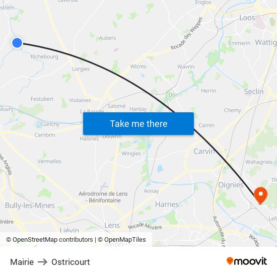 Mairie to Ostricourt map