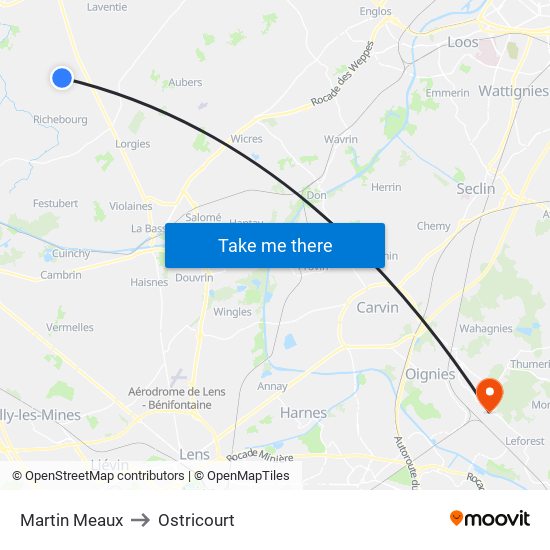 Martin Meaux to Ostricourt map