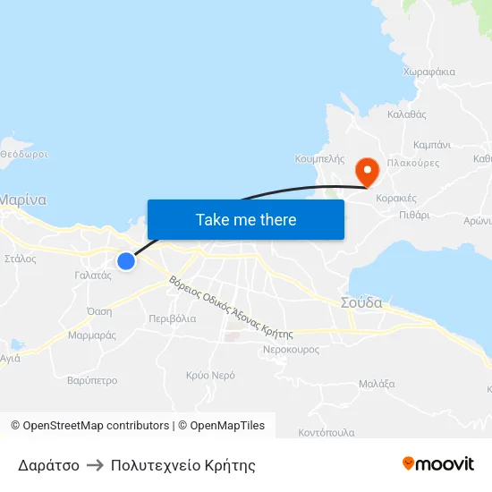 Δαράτσο to Πολυτεχνείο Κρήτης map