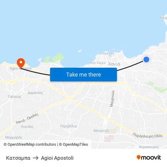 Κατσαμπα to Agioi Apostoli map