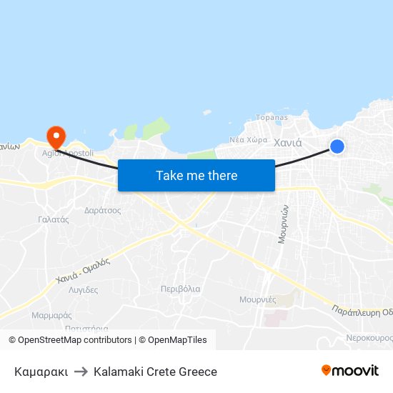 Καμαρακι to Kalamaki Crete Greece map