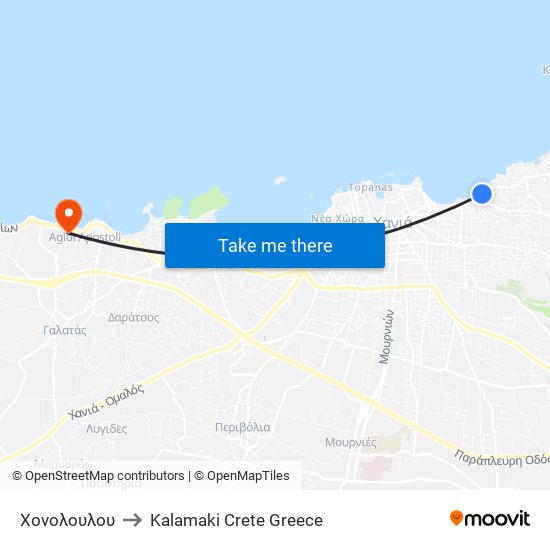 Χονολουλου to Kalamaki Crete Greece map