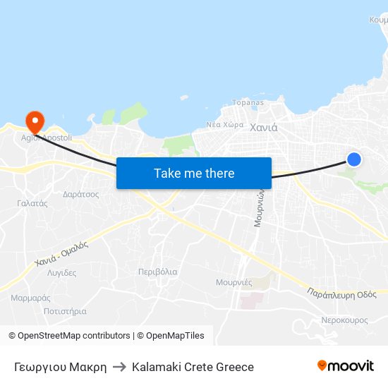 Γεωργιου Μακρη to Kalamaki Crete Greece map