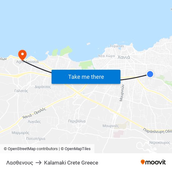 Λασθενους to Kalamaki Crete Greece map