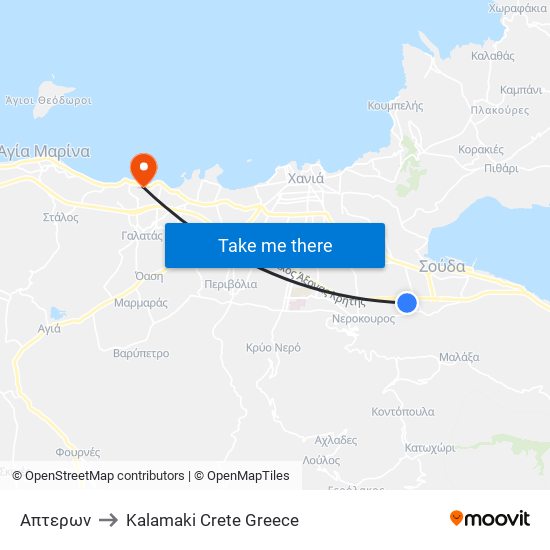 Απτερων to Kalamaki Crete Greece map