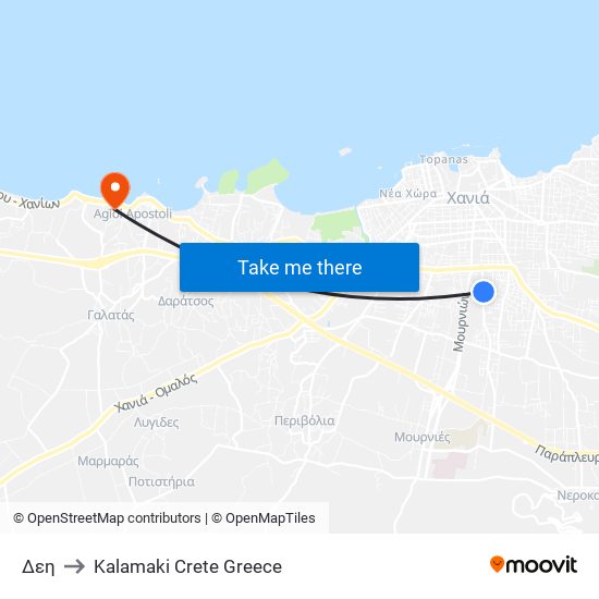 Δεη to Kalamaki Crete Greece map